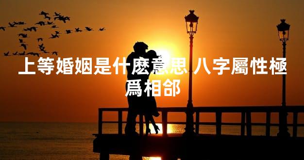 上等婚姻是什麽意思 八字屬性極爲相郃